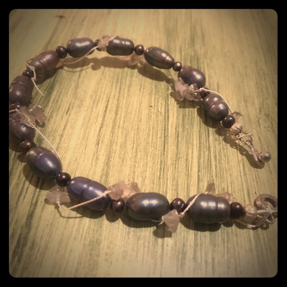 Sterling pearl and ametrine bracelet